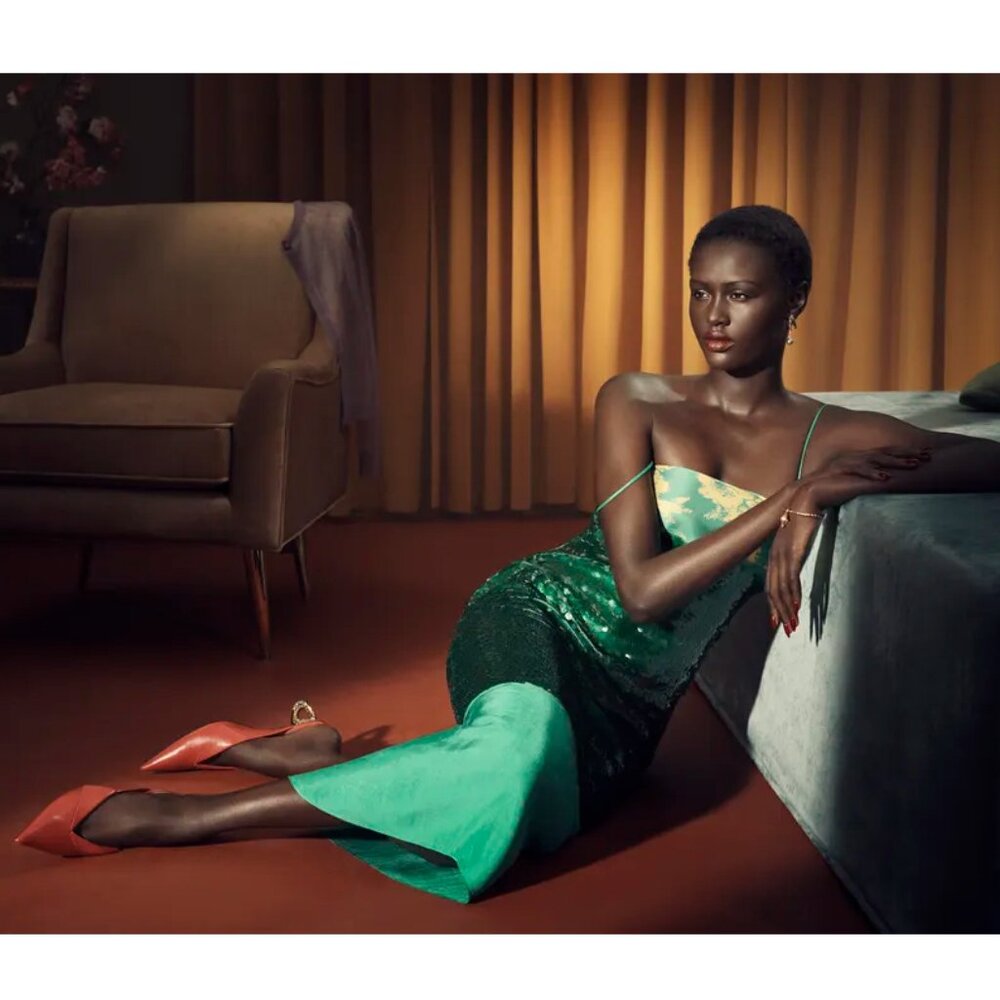 Zara Emerald Green Sequin Midi Dress